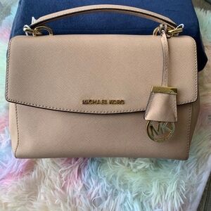 MICHAEL KORS Blush Saffiano Leather Top-Handle Satchel